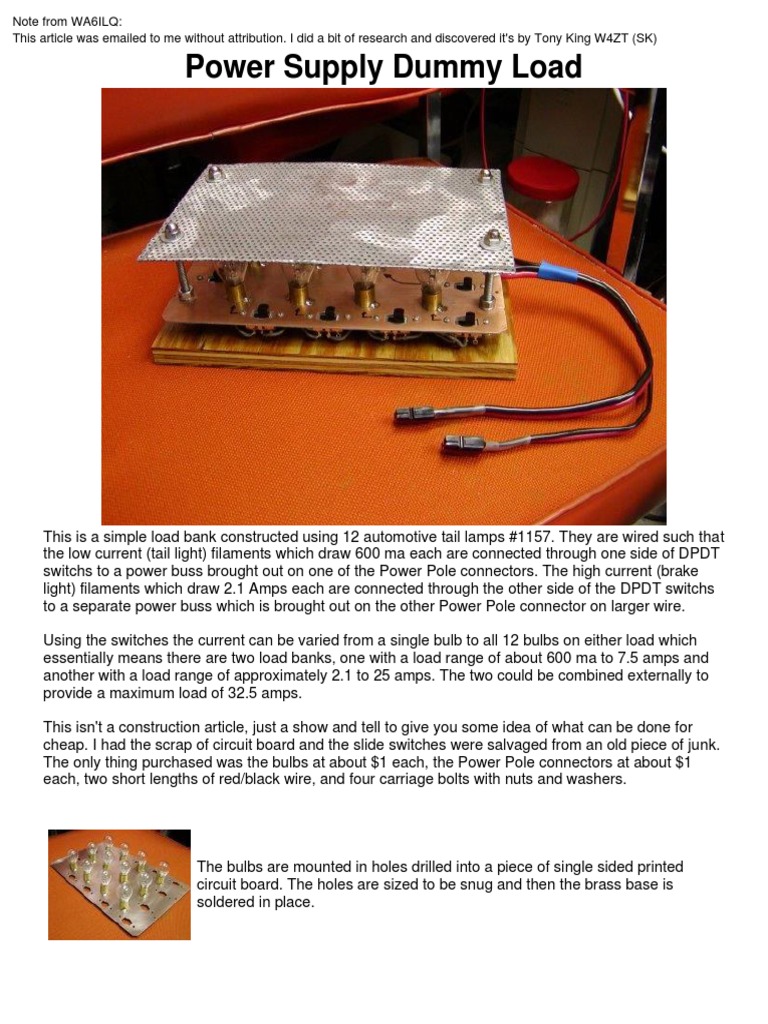 Power Supply Dummy Load (w4zt) PDF