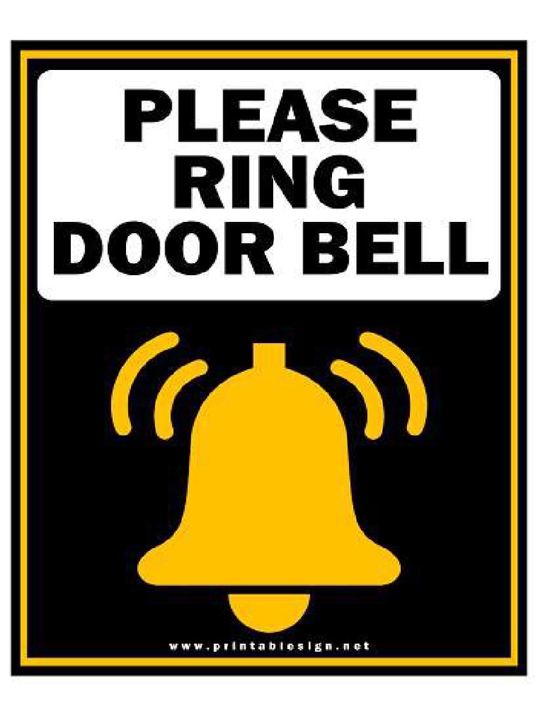 Please Ring Bell Sign Printable PDF