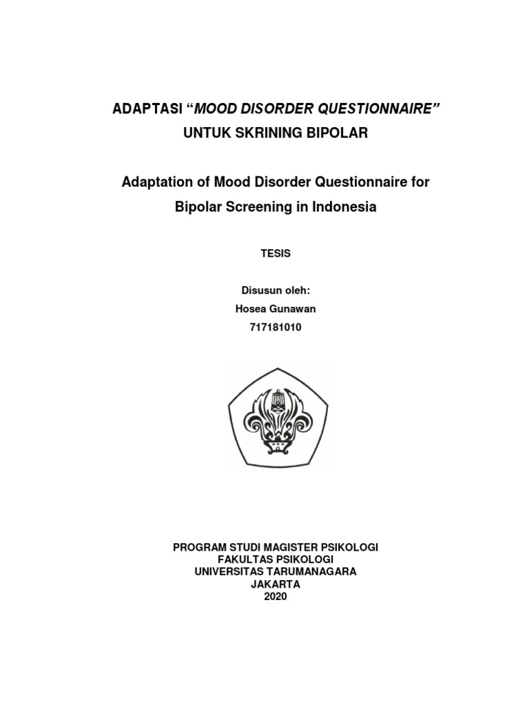 Mood Disorder Questionnaire Pdf Printable