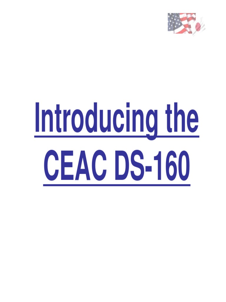 Introducing the ceac ds 160 pdf