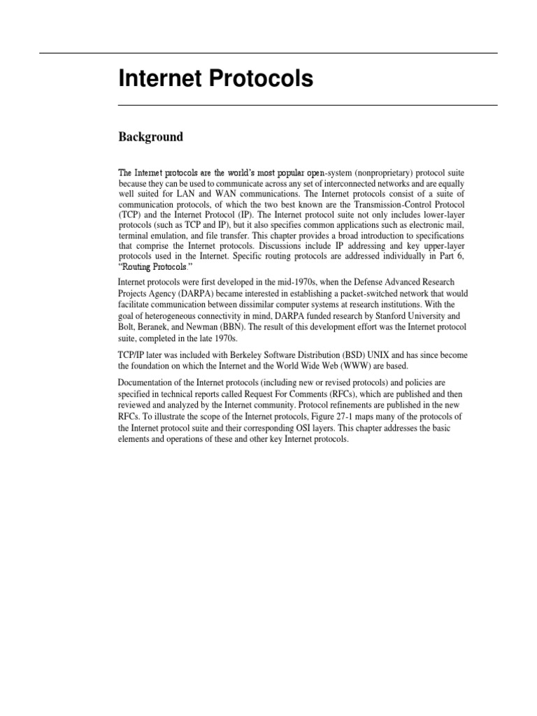 Overview of Internet Protocols | PDF | Internet Protocol Suite ...