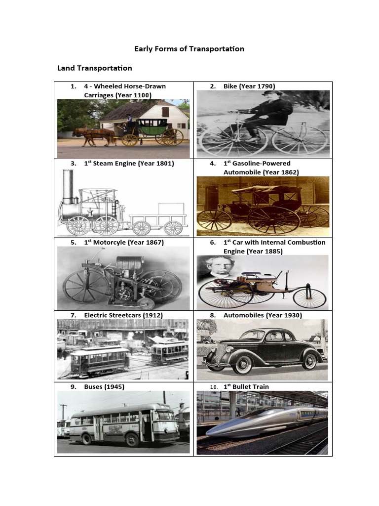 Early Forms of Transportation | PDF | Transport | Car