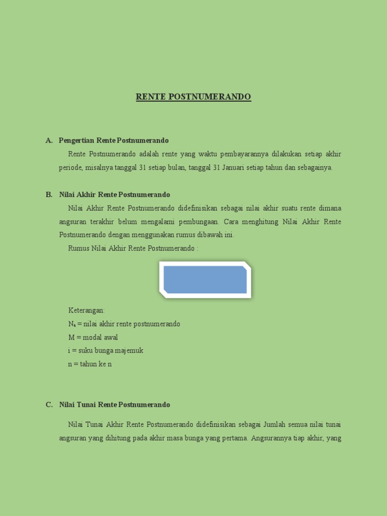 Modul Rente Postnumerando | PDF