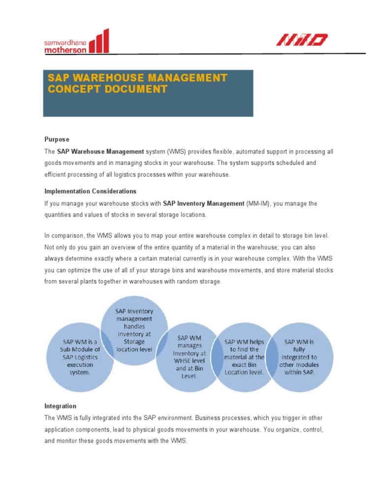 SAP WM Concept Document | PDF