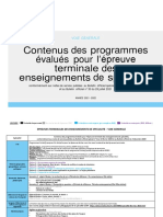 Tableau Enseignements de Spe - Voie Generale - Annee 2021 - 2022