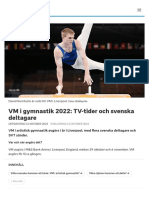 VM I Gymnastik 2022: TV-tider Och Svenska Deltagare - SVT Sport