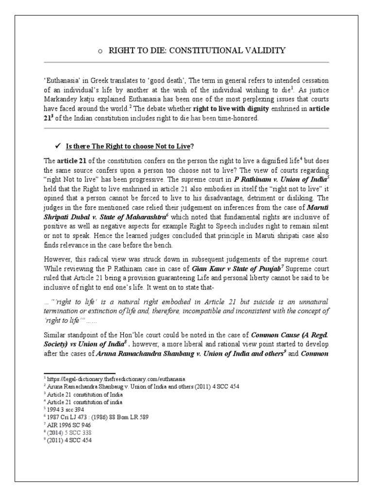 Right to die pdf