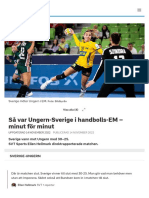 Så Var Ungern-Sverige I handbolls-EM - Minut För Minut - SVT Sport