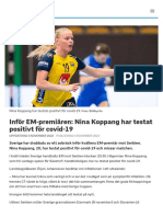 Inför EM-premiären: Nina Koppang Har Testat Positivt För Covid-19 - SVT Sport