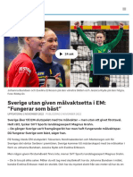 Sverige Utan Given Målvaktsetta I EM: "Fungerar Som Bäst" - SVT Sport