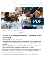 Ystads IF Är Svenska Mästare I Handboll Efter Shoot-Out - SVT Sport