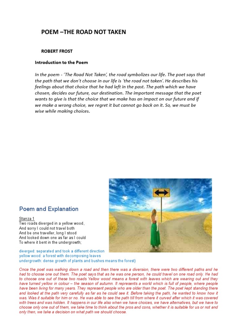 The Road Not Taken g9 Cbse | PDF | Poetry
