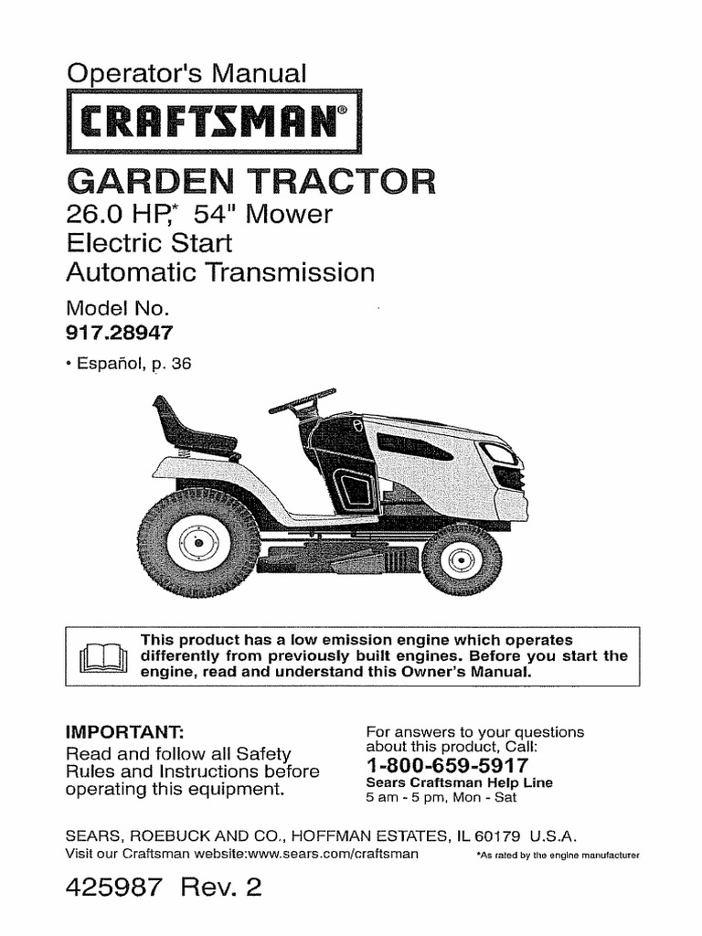 Craftsman 917 289470 User Manual | PDF | Tractor | Belt (Mechanical)