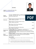 CV of Imran Ahmed DU Psychology 3 Year