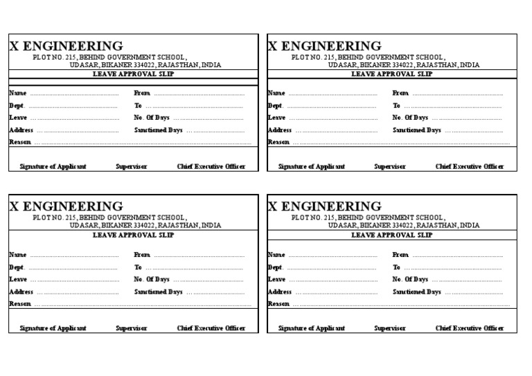 Leave Approval Slip PDF