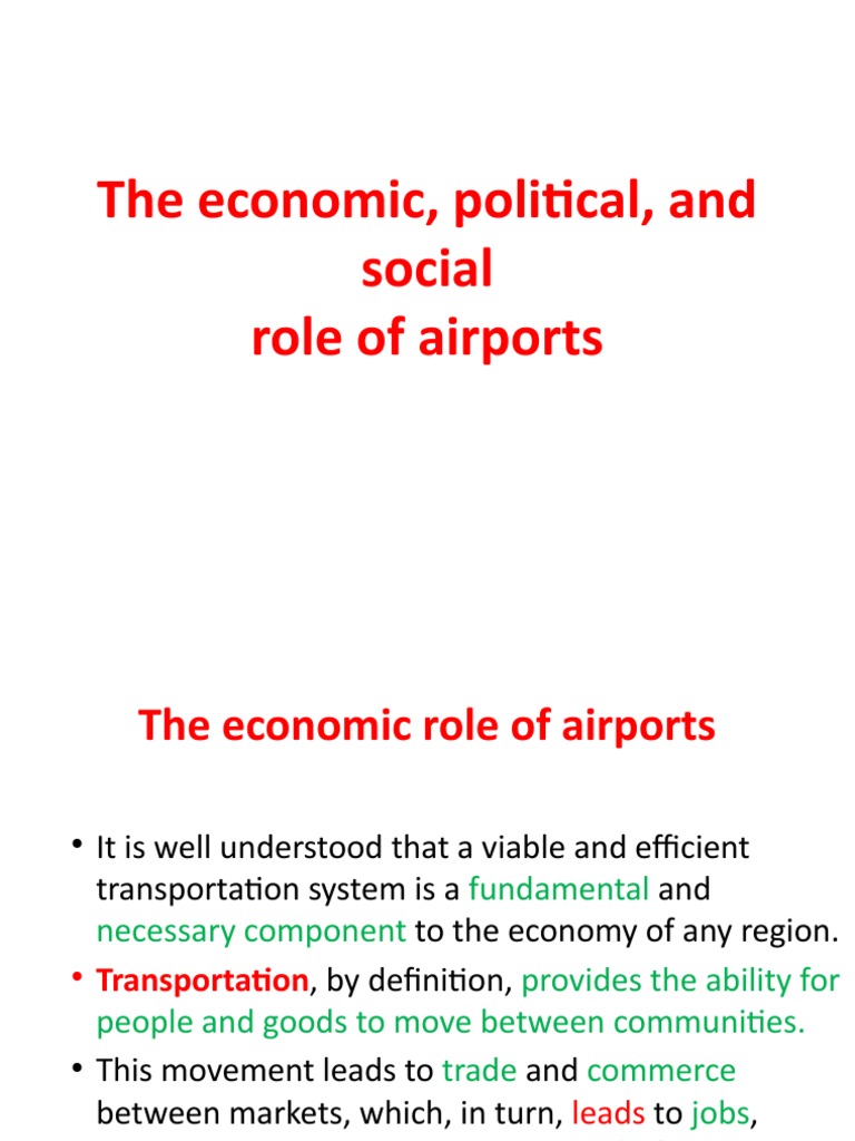 10 Economic Political and Social Role of Airports PDF Transport
