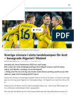 Sverige Vinnare I Sista Landskampen För Året - Besegrade Algeriet I Malmö - SVT Sport