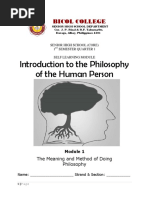 Philo Module 1 The Meaning and Method of Doing Philosophy