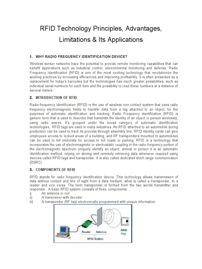 RFID Technology: Principles & Applications | PDF | Business | Computers