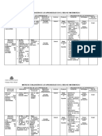 Matriz de Evaluación de Los Aprendizajes en El Área de Matematica i