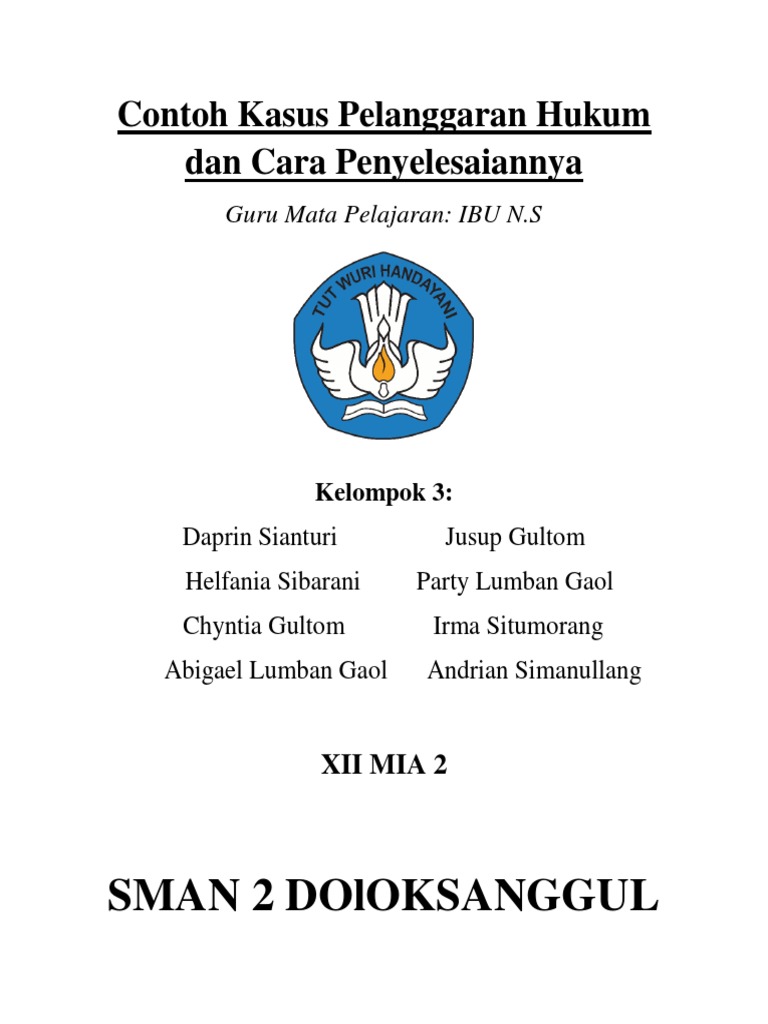 Contoh Kasus Pelanggaran Hukum Dan Cara Penyelesaiannya PDF