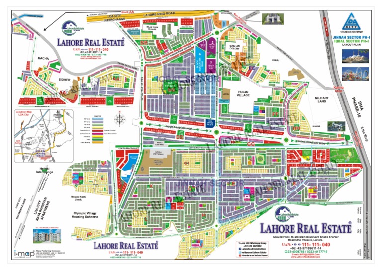 Lre Lda City Jinnah Iqbal HD Map PDF | PDF
