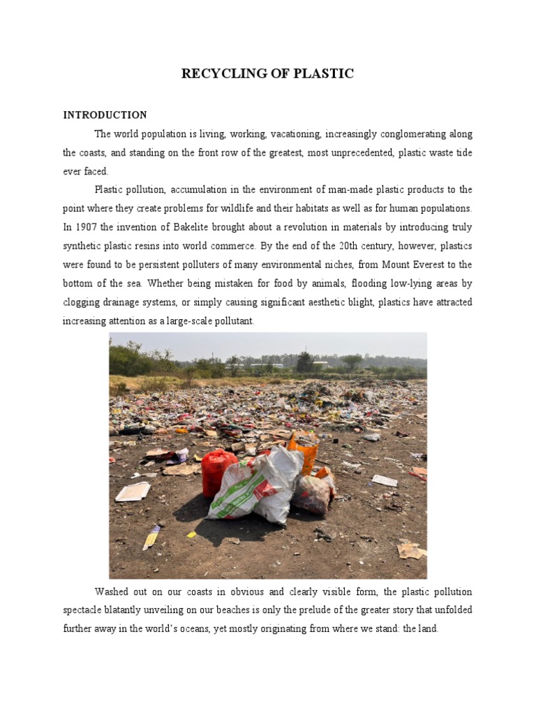 Process of Plastic Recycling PDF Recycling Plastic
