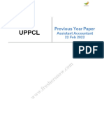 Previous Year Paper for UPPCL Assistant Accountant