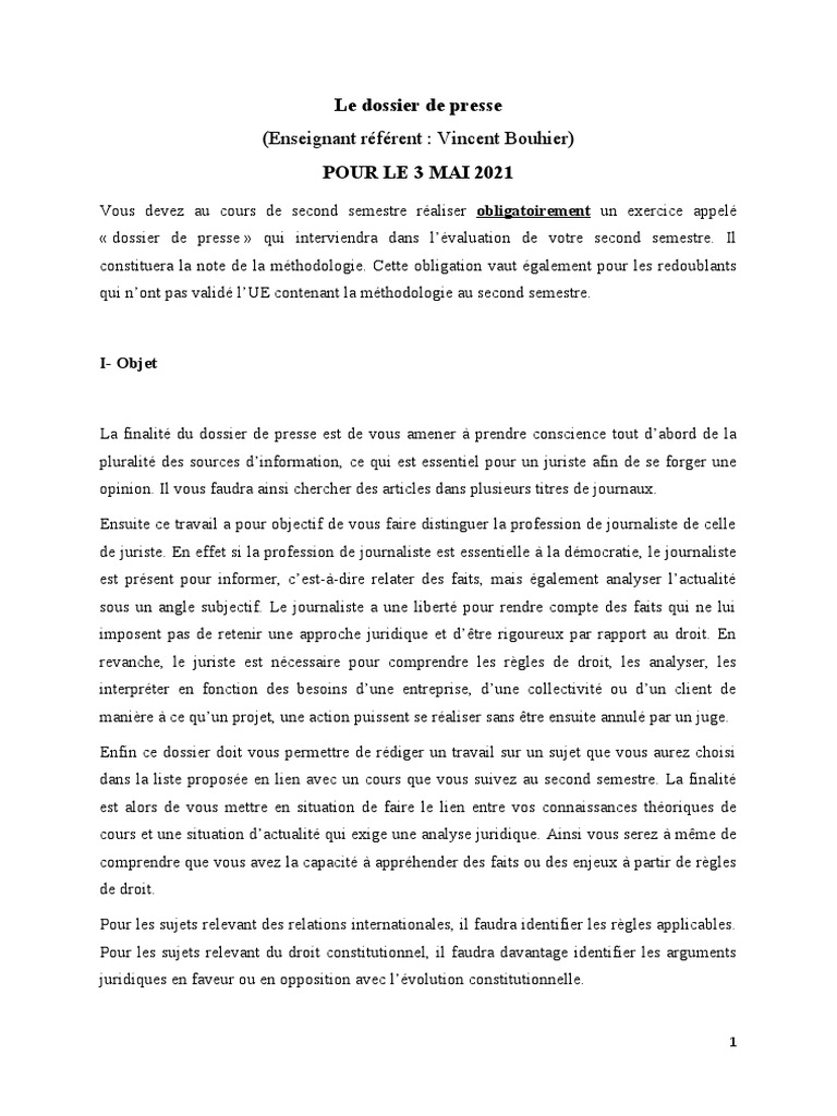 Guide du Dossier de Presse 2021 | PDF | Constitution | Loi ...