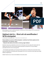 Sakkari Sist in - Först Att Nå Semifinalen I WTA-slutspelet - SVT Sport