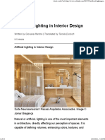 Artificial Lighting in Interior Design