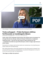 Trots Avhoppet - Frida Karlsson Stöttas Fortfarande Av Landslagets Läkare - SVT Sport