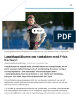 Landslagsläkaren Om Kontakten Med Frida Karlsson - SVT Sport