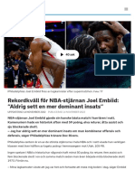 Rekordkväll För NBA-stjärnan Joel Embiid: "Aldrig Sett en Mer Dominant Insats" - SVT Sport