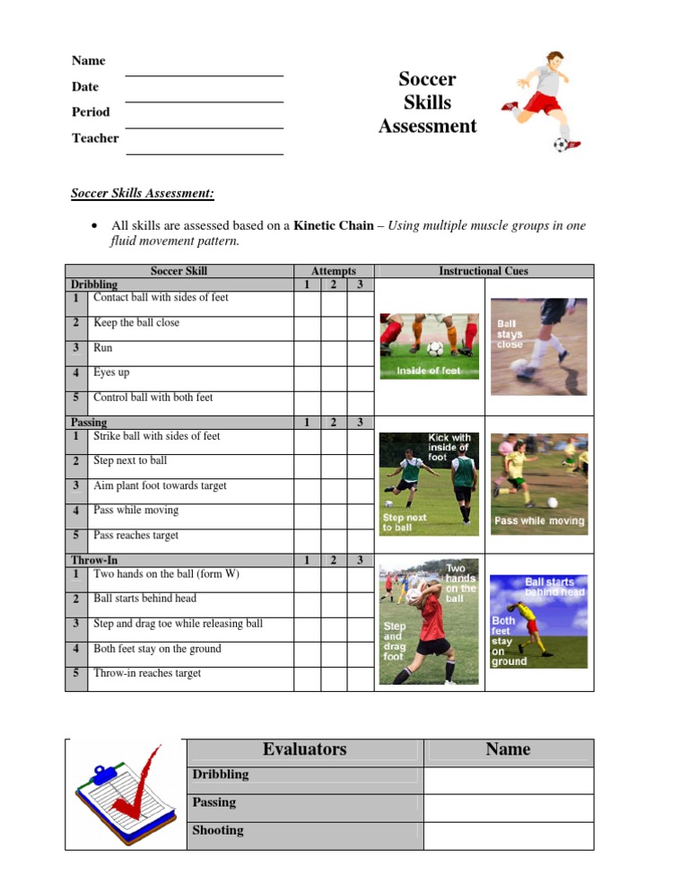 Soccer Skills Assessment Checklist | PDF | Teams | Athletic Sports