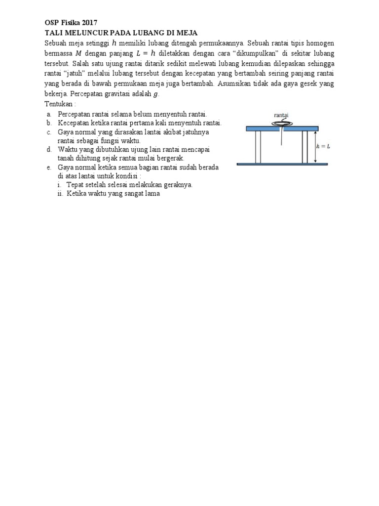 Analisis Rantai Meluncur di Meja | PDF