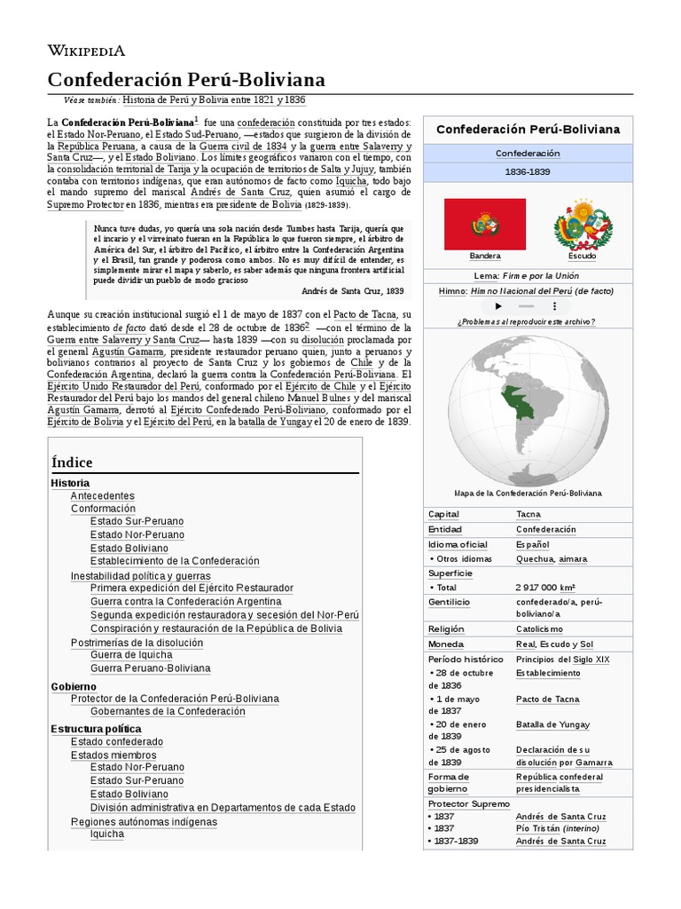 Confederación PerúBoliviana PDF Bolivia Comunidad andina