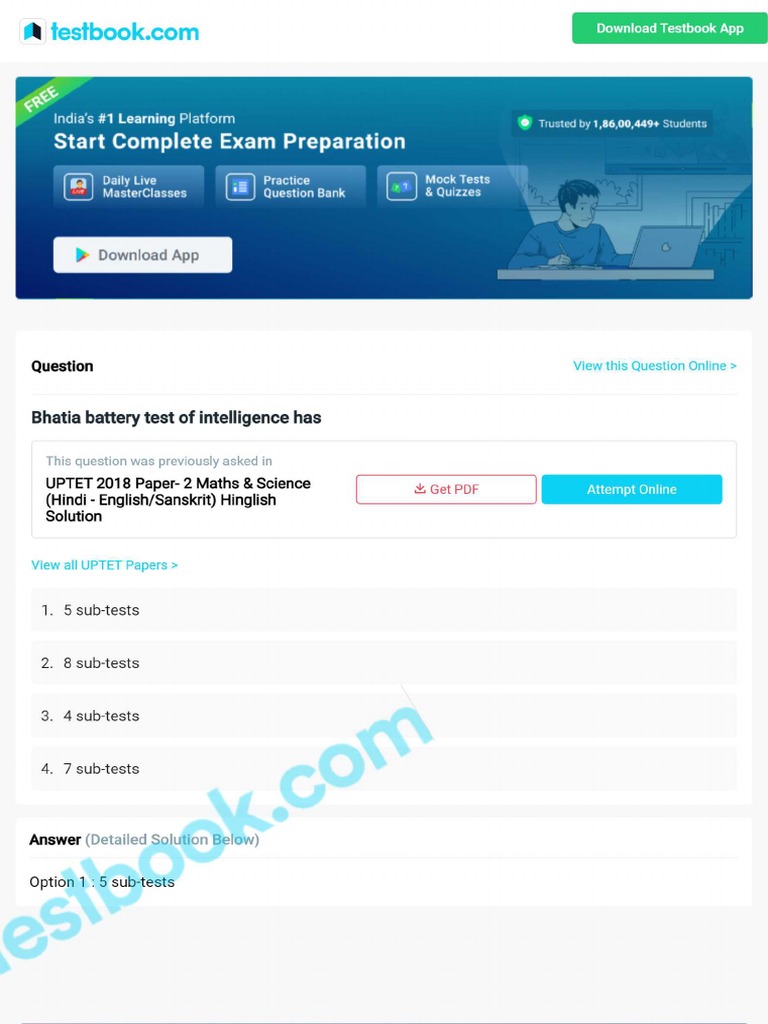 Bhatia Battery Test of Intelligence Has 5f3693fcd334a70d143f29a4 PDF