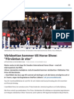 Världsettan Kommer Till Horse Show: "Förväntan Är Stor" - SVT Sport