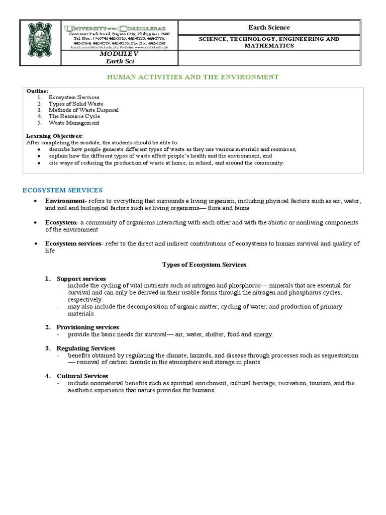 Waste Management and Ecosystem Services | PDF
