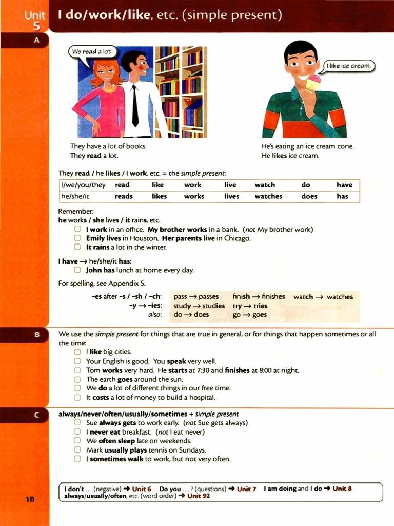 Simple Present Grammar Exercises | PDF