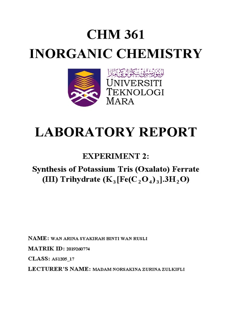 CHM 361 Lab Report Exp 2 PDF Precipitation (Chemistry) Filtration