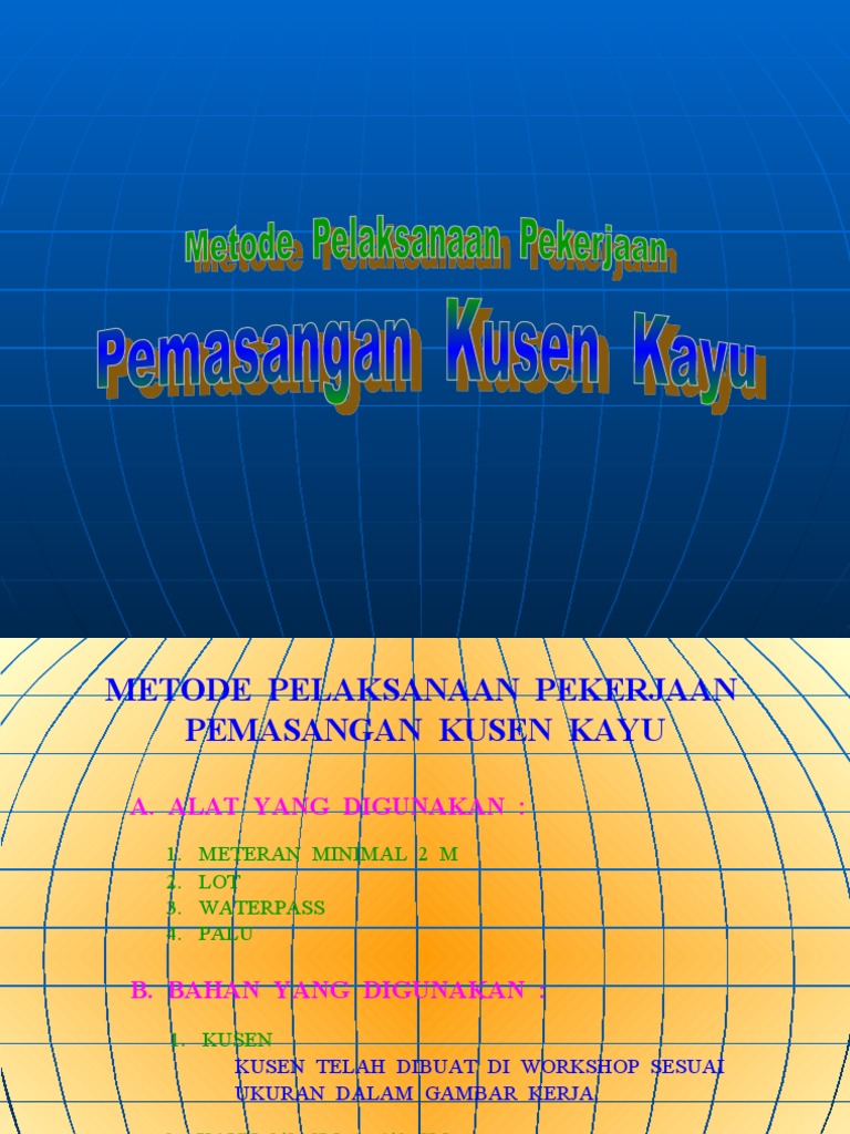 Metode KUSEN KAYU | PDF