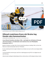 Ullmark Matchens Lirare När Bruins Tog Tionde Raka Hemmavinsten - SVT Sport