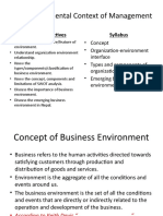 The Environmental Context of Management