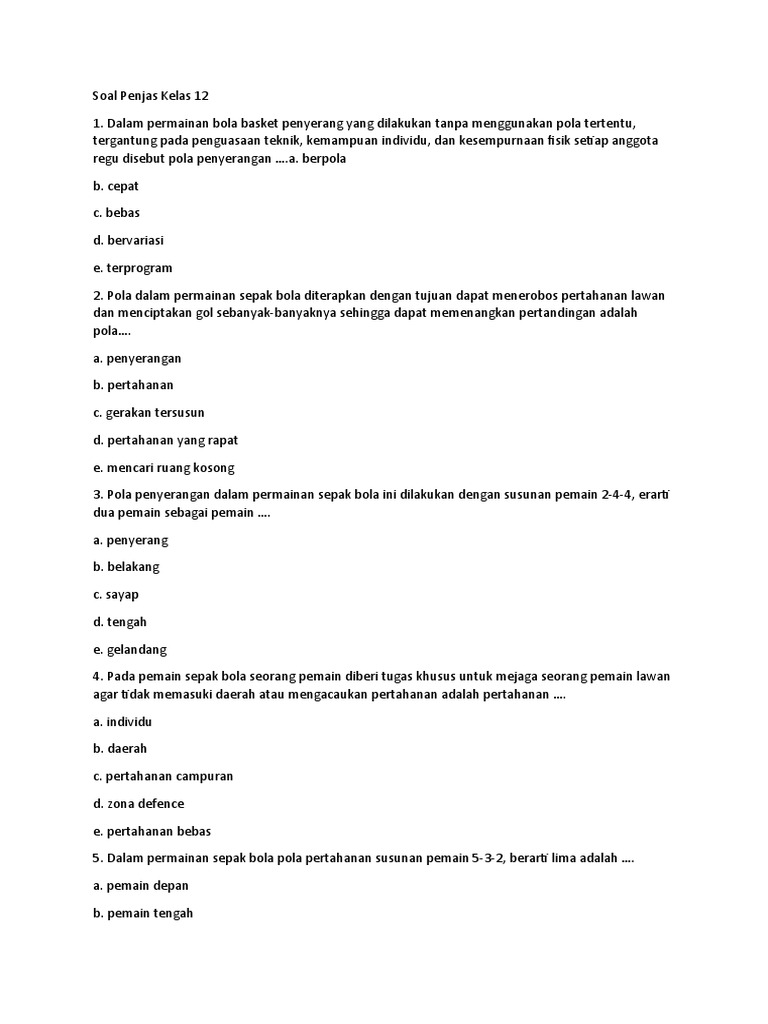Dwonload soal penjas smster2 kelas 2 dan 3 Dwonload soal penjas smster2 kelas 2 dan 3