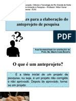 Orientacoes para um anteprojeto de pesquisa