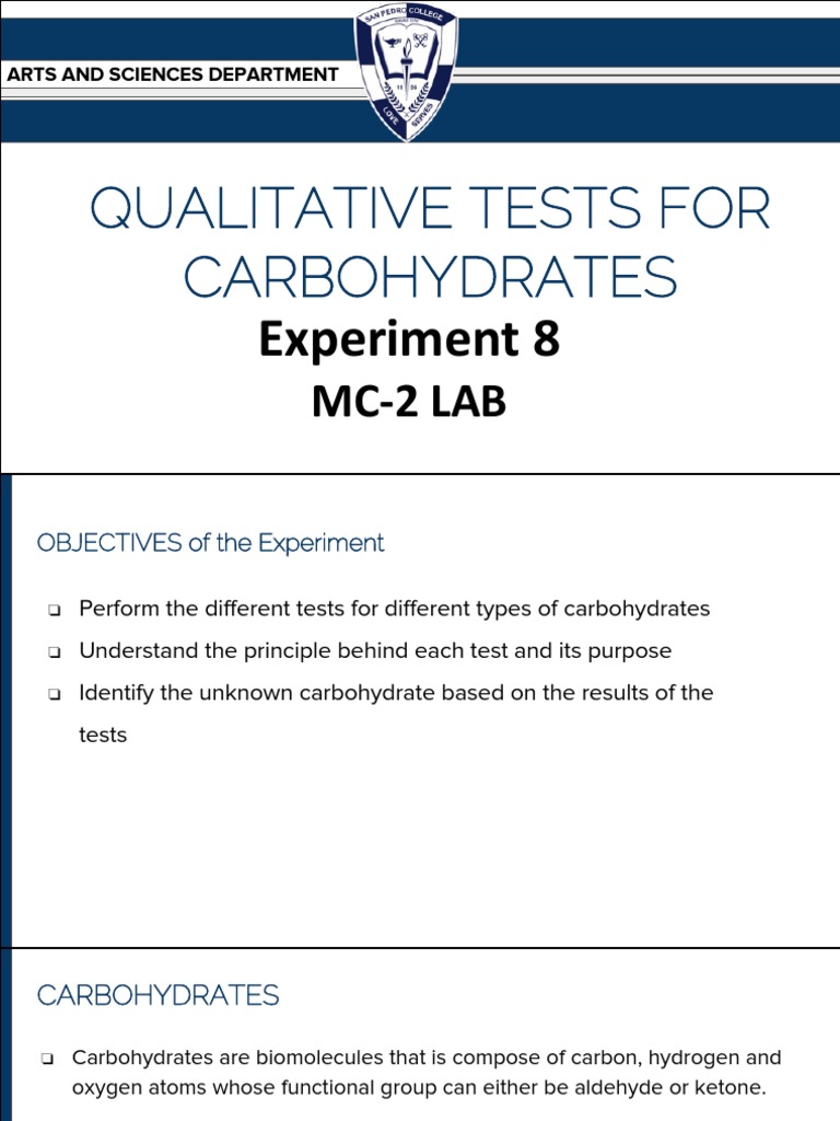 POST LAB 8 Qualitative Tests For Carbohydrates PDF Carbohydrates