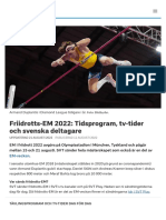 Friidrotts-EM 2022: Tidsprogram, Tv-Tider Och Svenska Deltagare - SVT Sport