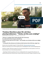 Thobias Montlers Plan För Att Lösa Plankproblemen: "Tänka Så Lite Som Möjligt" - SVT Sport